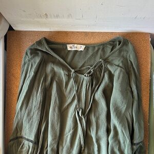 Hollister Olive Green Peasant Top